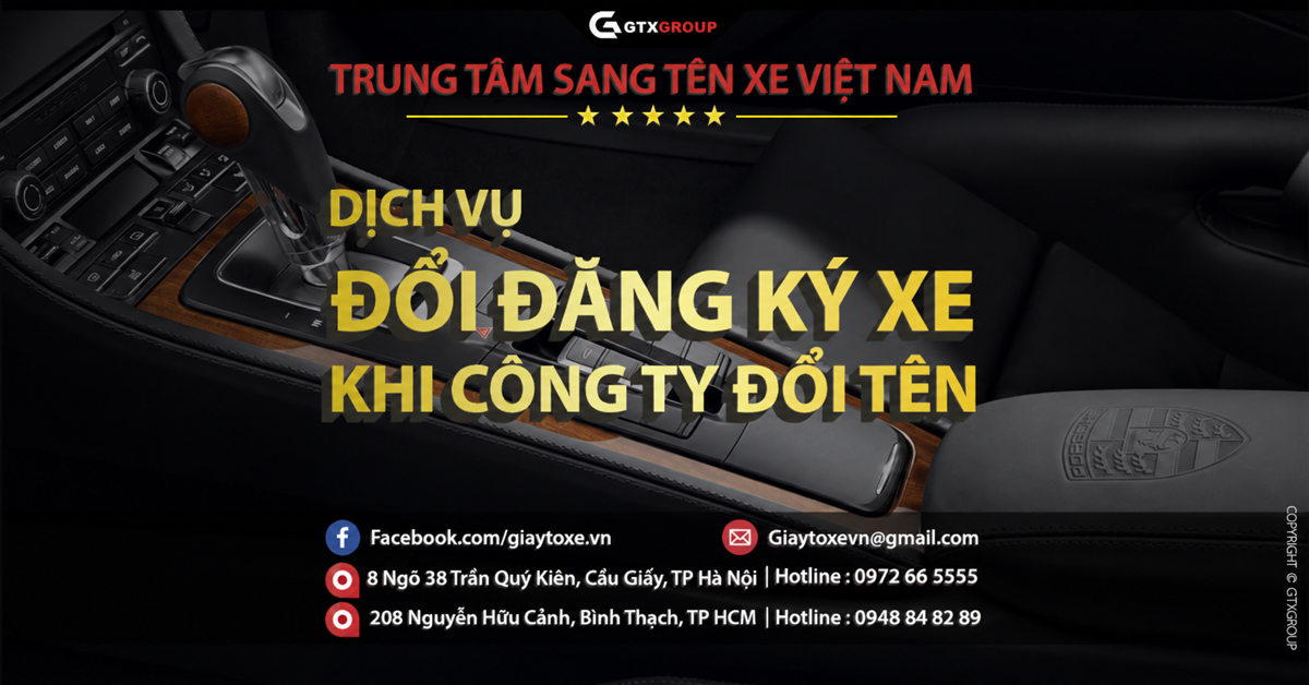 Dịch vụ đổi lại giấy tờ đăng ký xe khi công ty đổi tên