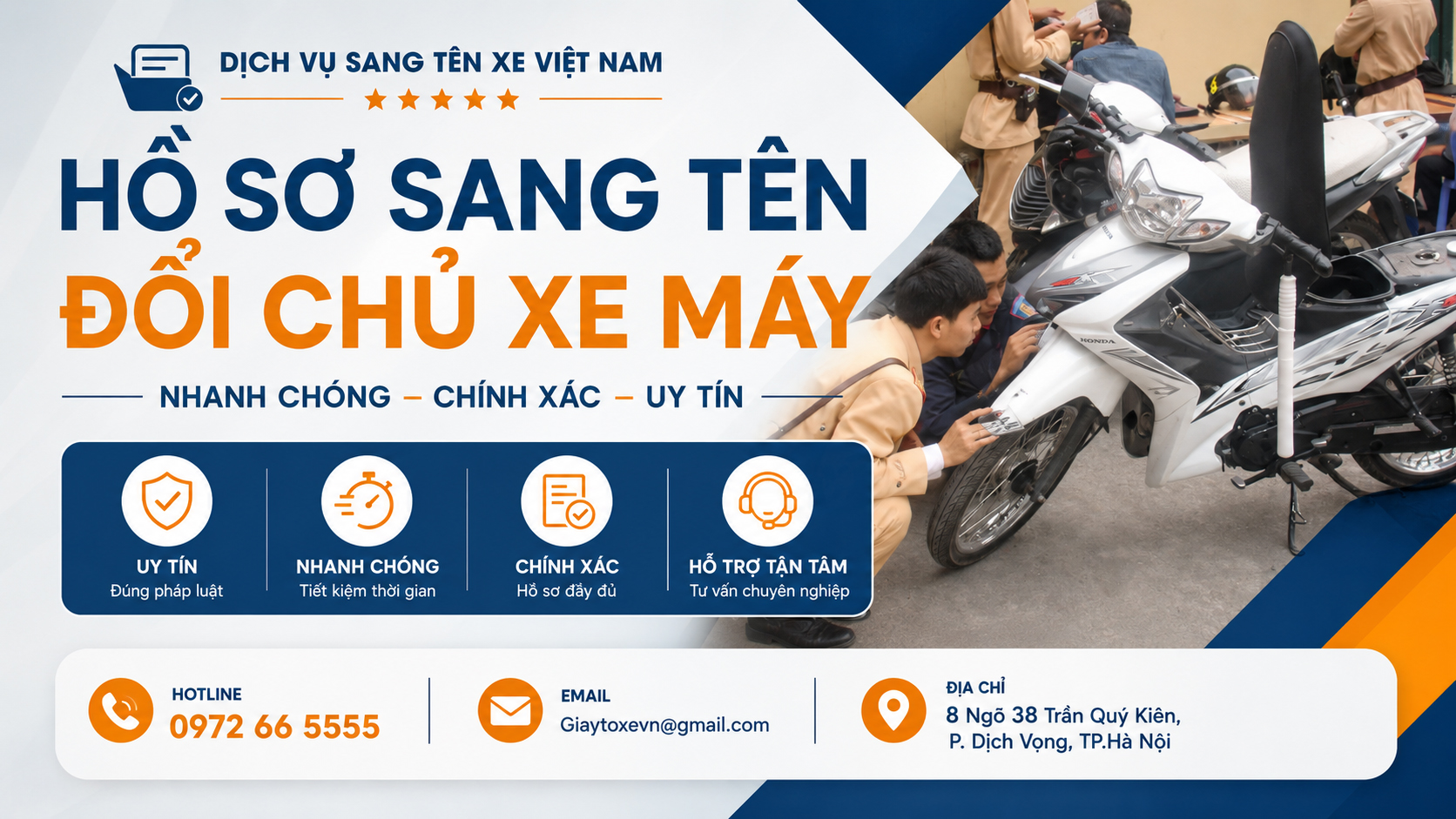 Sang Tên Xe Máy Hết Bao Nhiêu Tiền? Chi Phí, Hồ Sơ & Thủ Tục Mới Nhất 2026