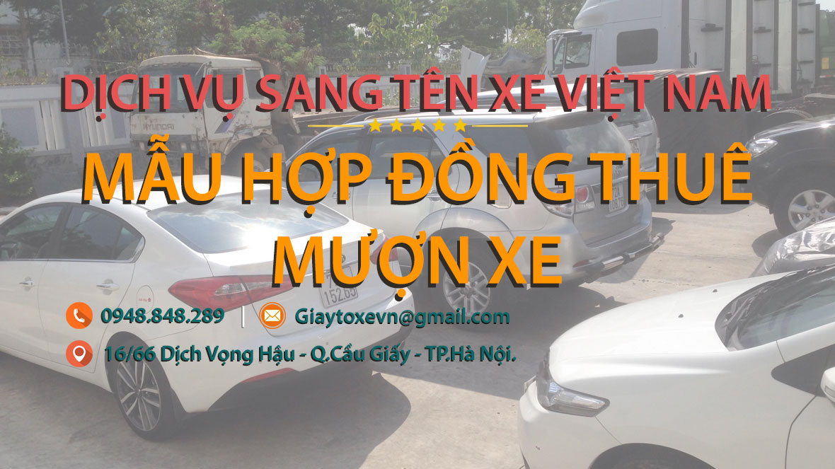 Mẫu hợp đồng thuê, mượn xe