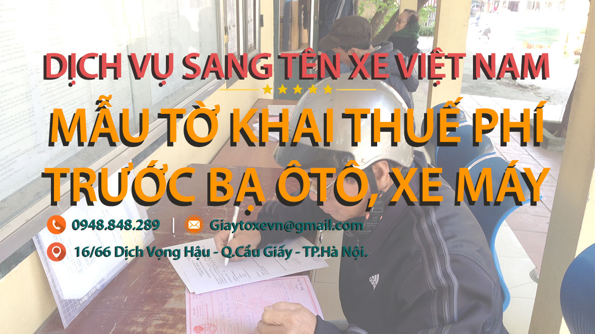 Mẫu tờ khai thuế phí trước bạ