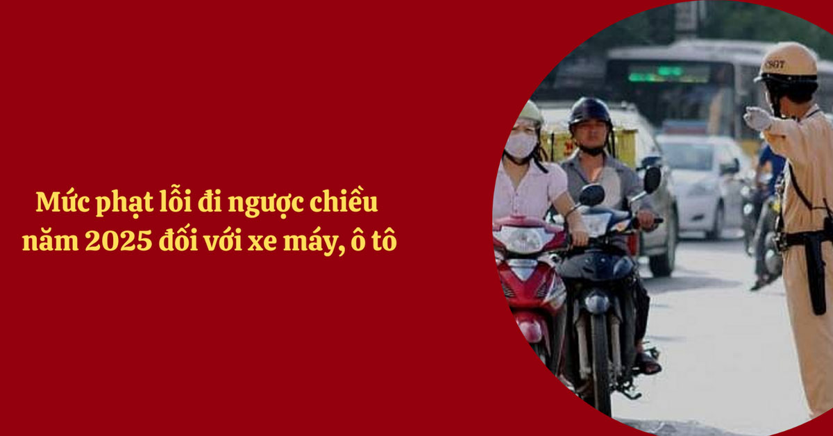 Mức phạt đối với ô tô, xe máy đi ngược chiều