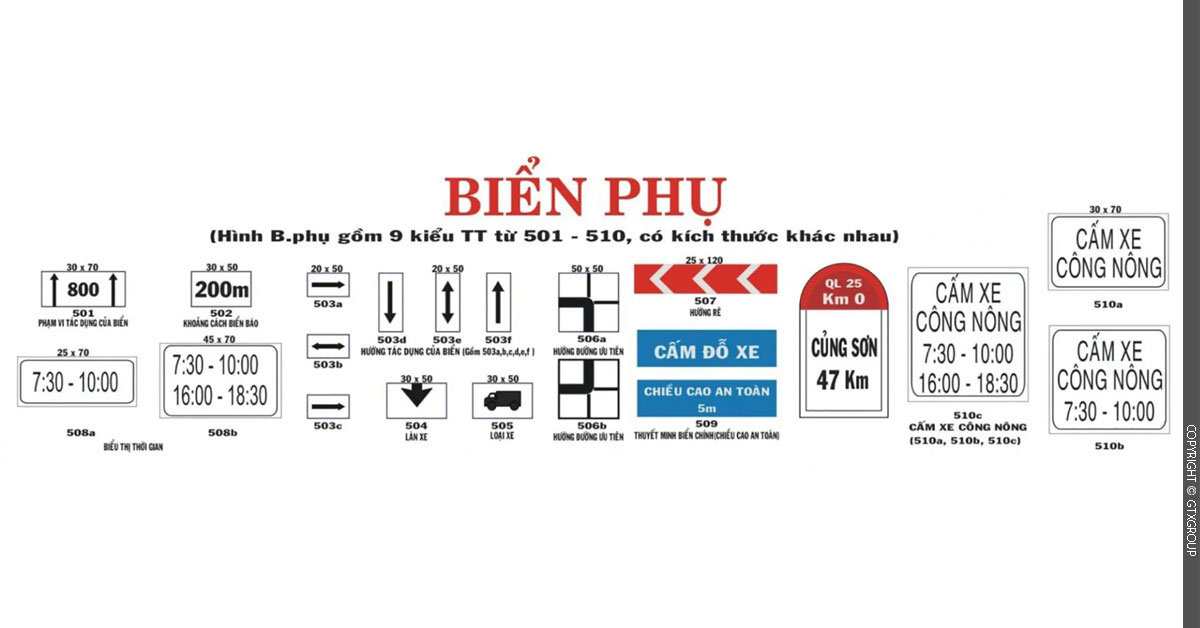 Biển báo phụ
