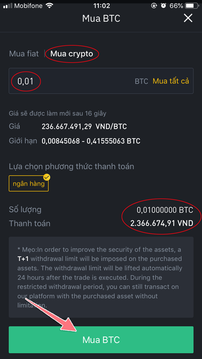 Hướng dẫn mua Coin trên Binance bằng VNĐ