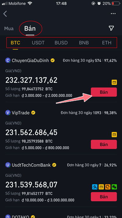 Hướng dẫn mua Coin trên Binance bằng VNĐ