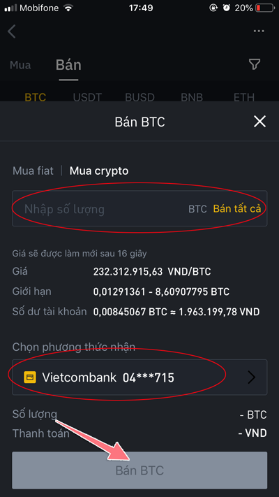 Hướng dẫn mua Coin trên Binance bằng VNĐ