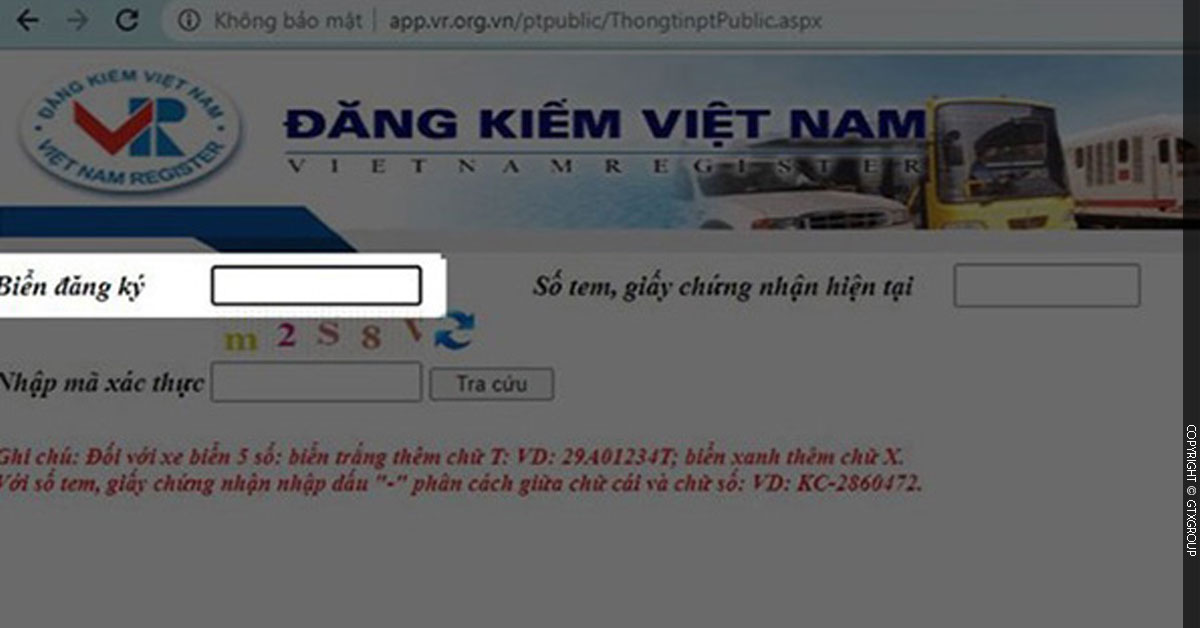 Nhập thông tin biển đăng ký
