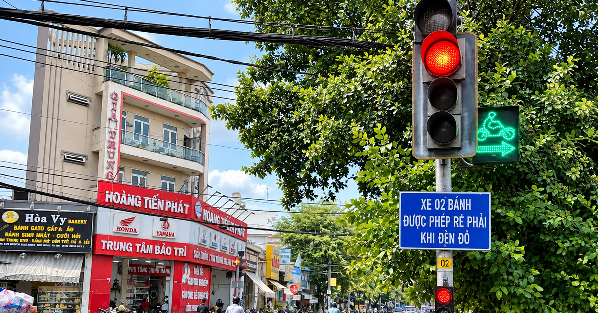 Biển báo cho phép rẽ phải khi đèn đỏ