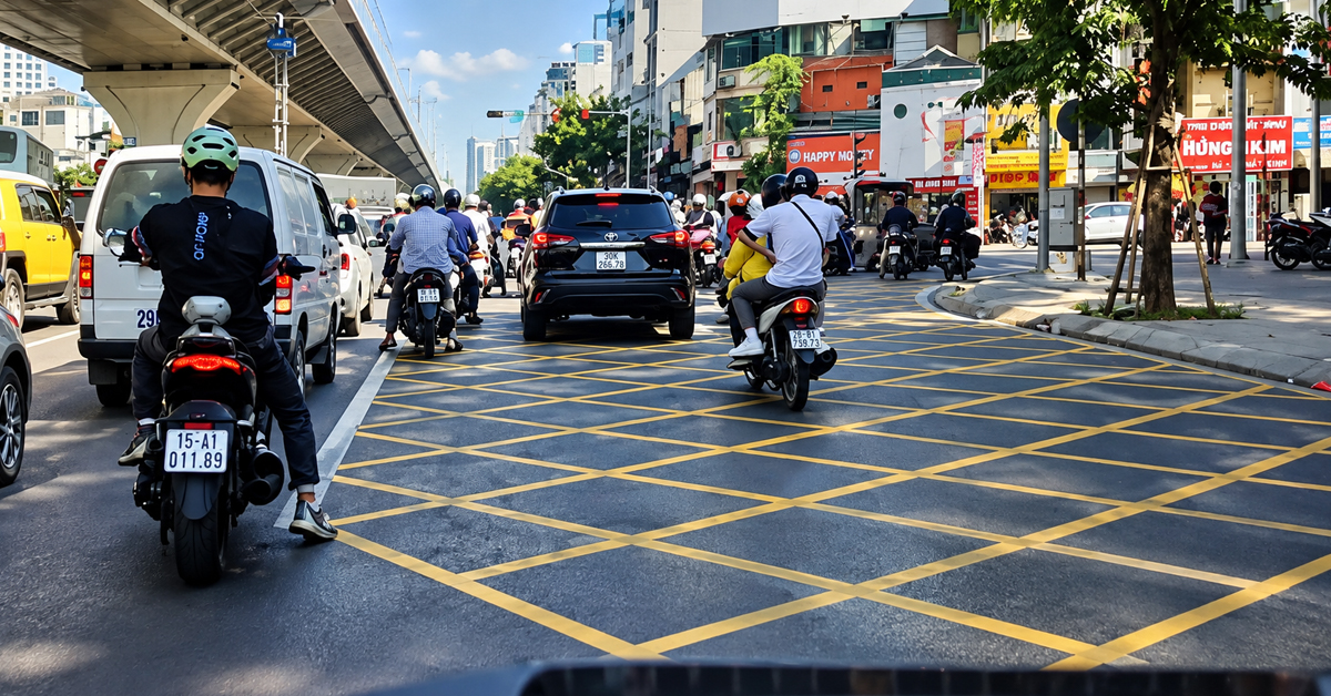 Vạch mắt võng không phải là một tín hiệu mặc nhiên cho phép rẽ phải khi đèn đỏ.