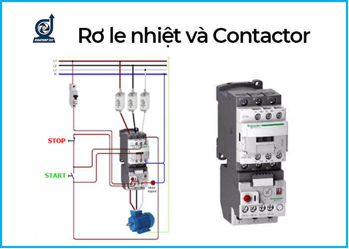 Sơ đồ mạch điện máy bơm nước 3 pha, các thành phần chính