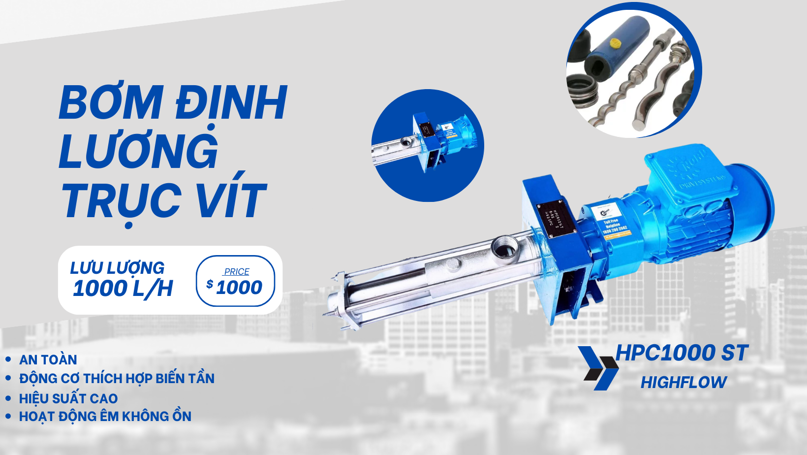 Bơm trục vít High Flow – India Model HPC0114ST