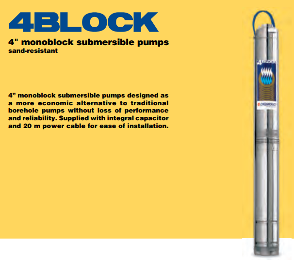 Bơm hỏa tiễn 4inch PEDROLLO Model 4BLOCKm 6/9