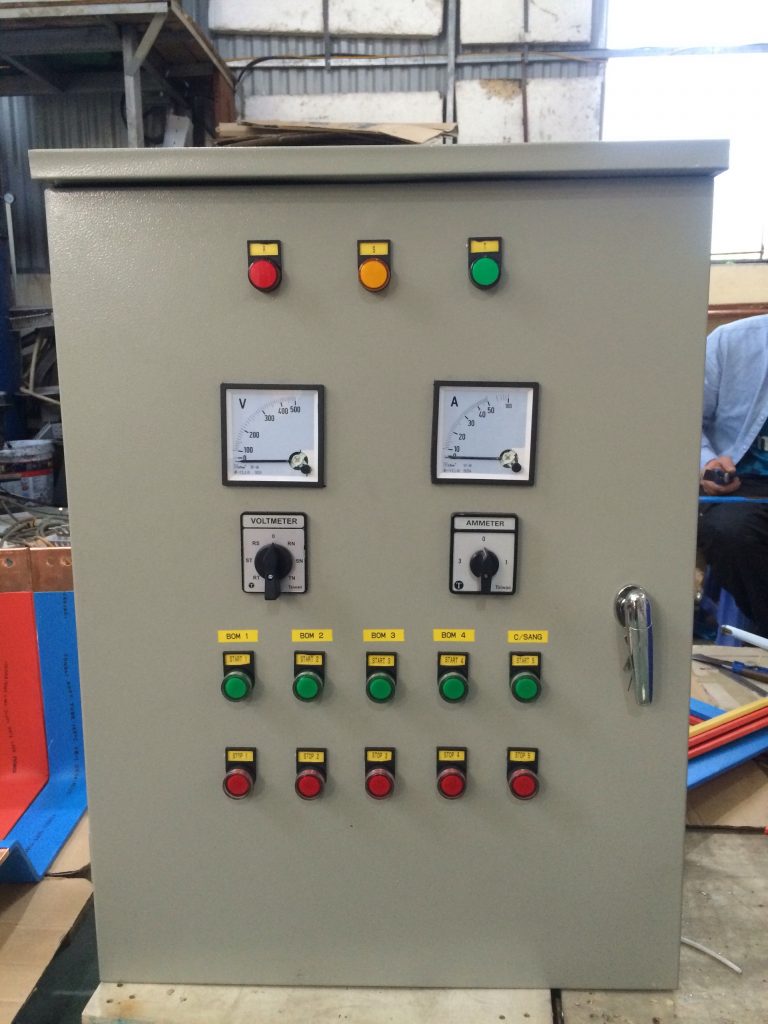 Tủ điện 2 máy bơm 3.7kw 3pha biến tần