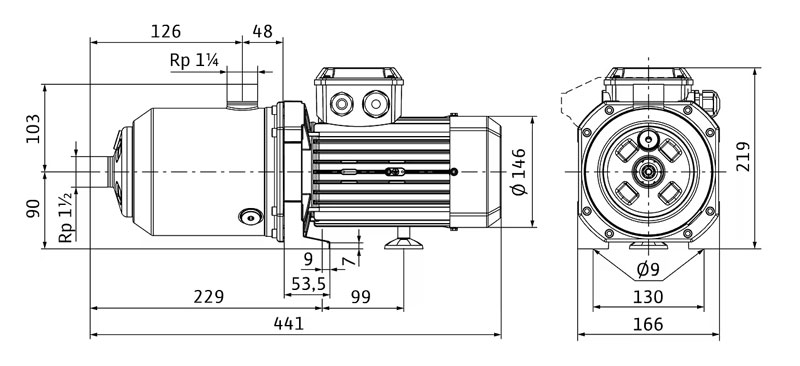 Bơm đa tầng cánh Wilo Medana CH1-L.1003-1/E/E/10T đầu inox
