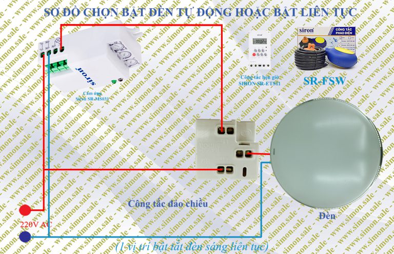 Bí quyết đấu công tắc dự phòng giúp đèn luôn sáng khi cảm ứng lỗi
