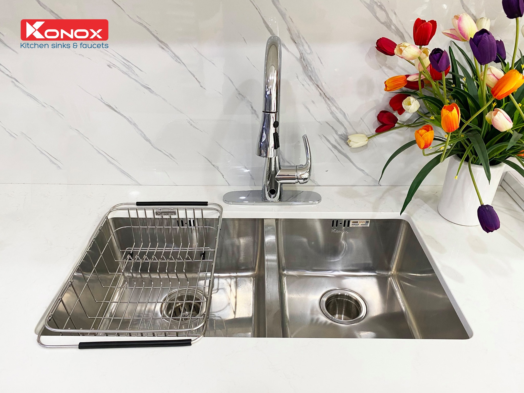 Chậu rửa Konox KN8144DU – Lựa chọn đẳng cấp cho không gian bếp hiện đại 10 Chậu rửa bát Konox KN8144DU- Noithatkuongthinh.com.vn