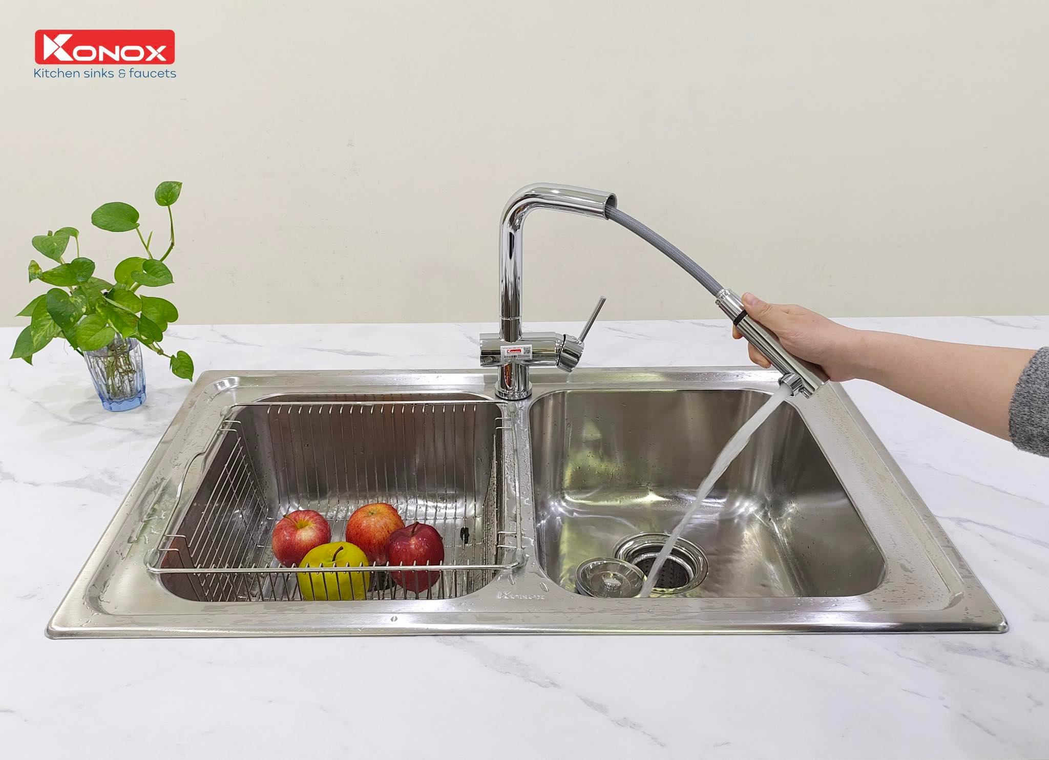 Chậu rửa bát Konox KS8650 2B- Noithatkuongthinh.com.vn