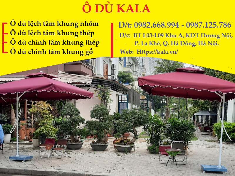 Ô dù lệch tâm dùng cho quán cafe