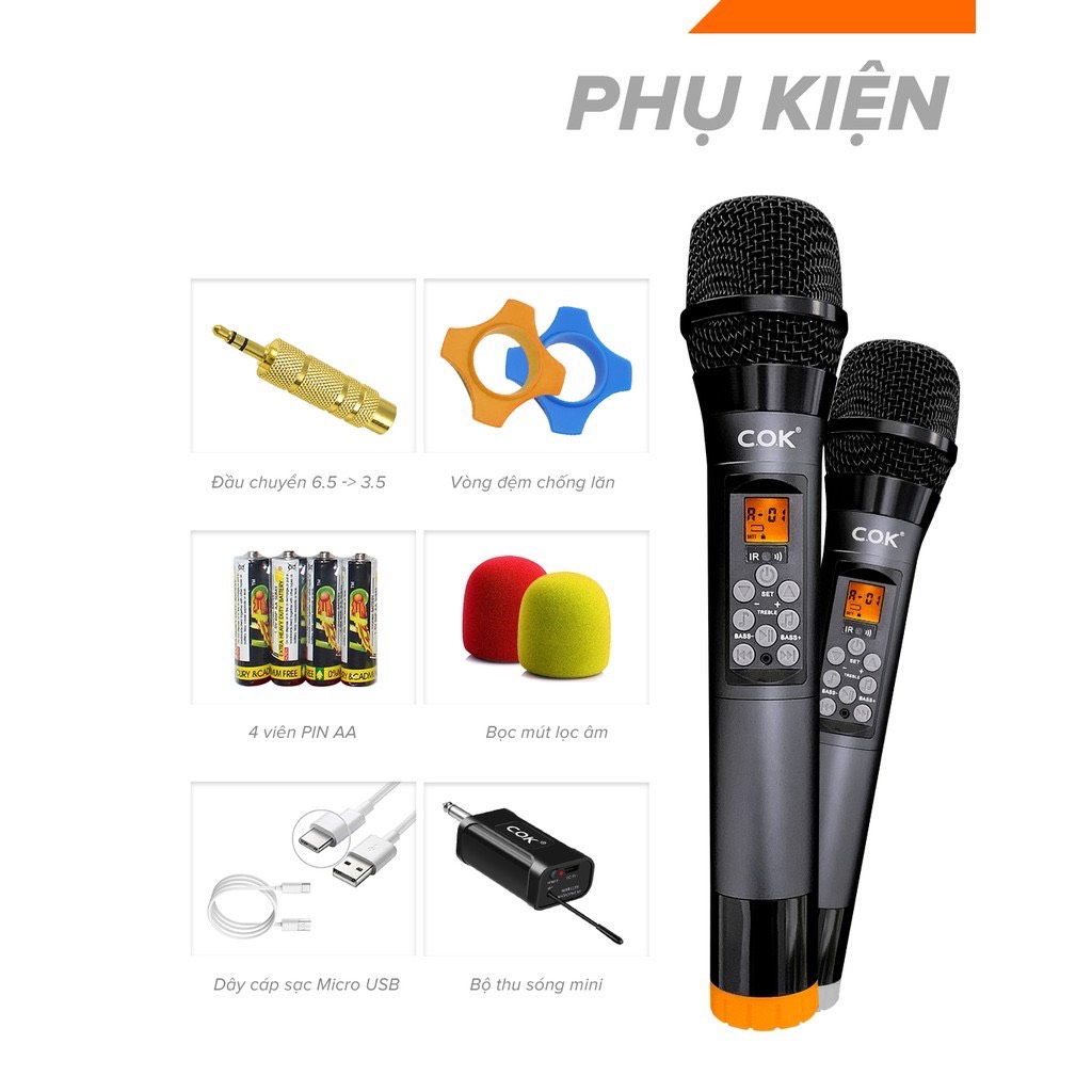 Mic không dây đa năng COK ST - 213, công nghệ chống nhiễu