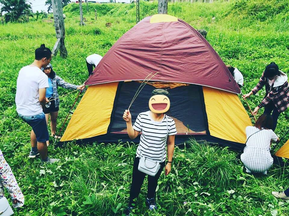 Lều cắm trại 14 Người Cao Cấp 2 lớp chống mưa chống thấm