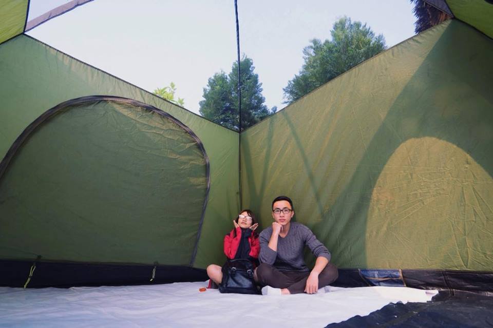 Lều cắm trại 14 Người Cao Cấp 2 lớp chống mưa chống thấm