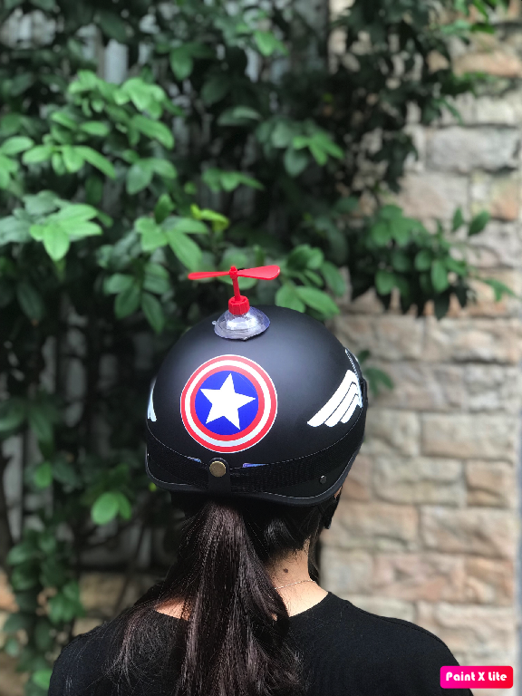 (HOT HIT) Mũ bảo hiểm 1/2 CAPTION Captain american +KÍNH PHI CÔNG+CHONG CHÓNG