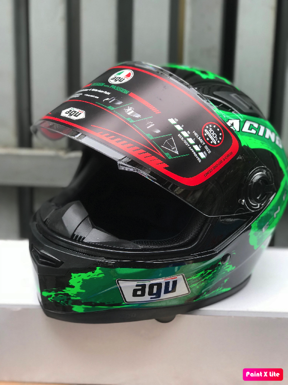 ( freeship bảo hành 24 tháng ) mũ nón AGU tem Racing energy xanh lá cây (hàng chính hãng)