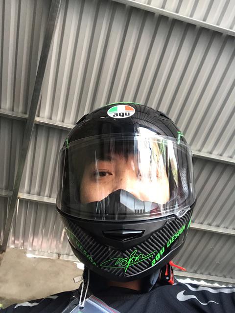 Mũ Agu fullface đen hàng chính hãng