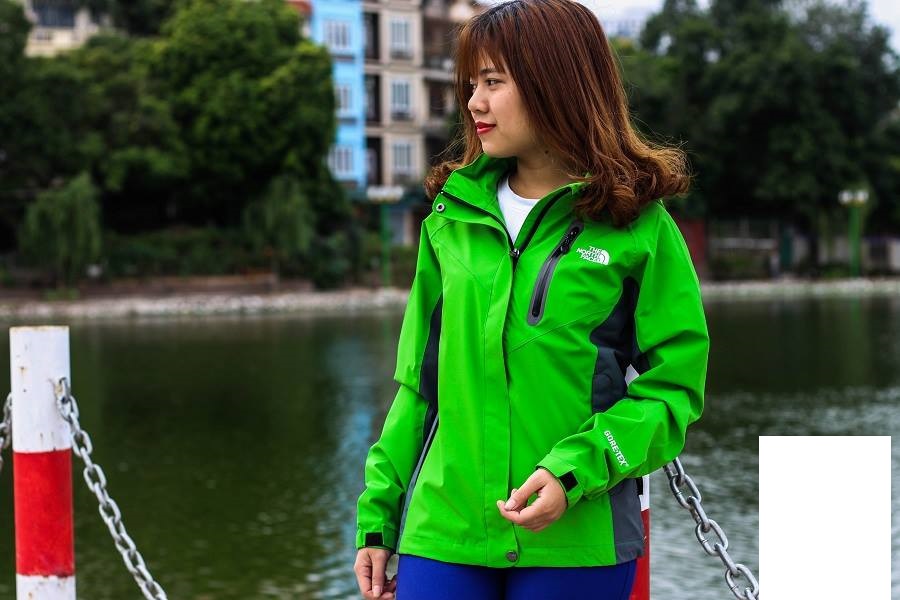 Áo khoác gió 2 lớp màu pha loại giày the north face hàng chính hãng