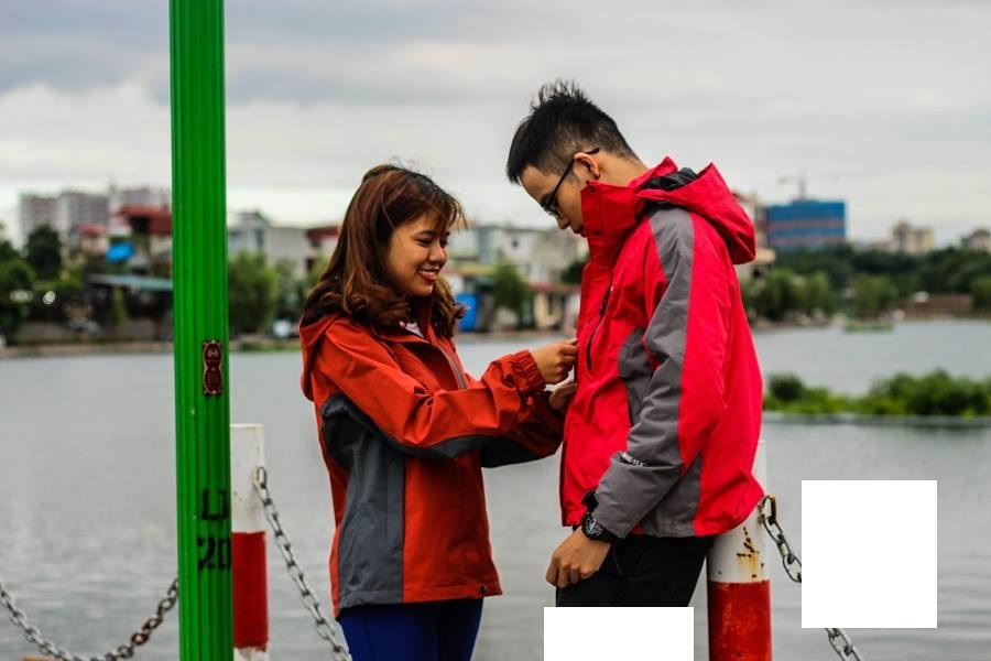 Áo khoác gió 2 lớp màu pha loại giày the north face hàng chính hãng