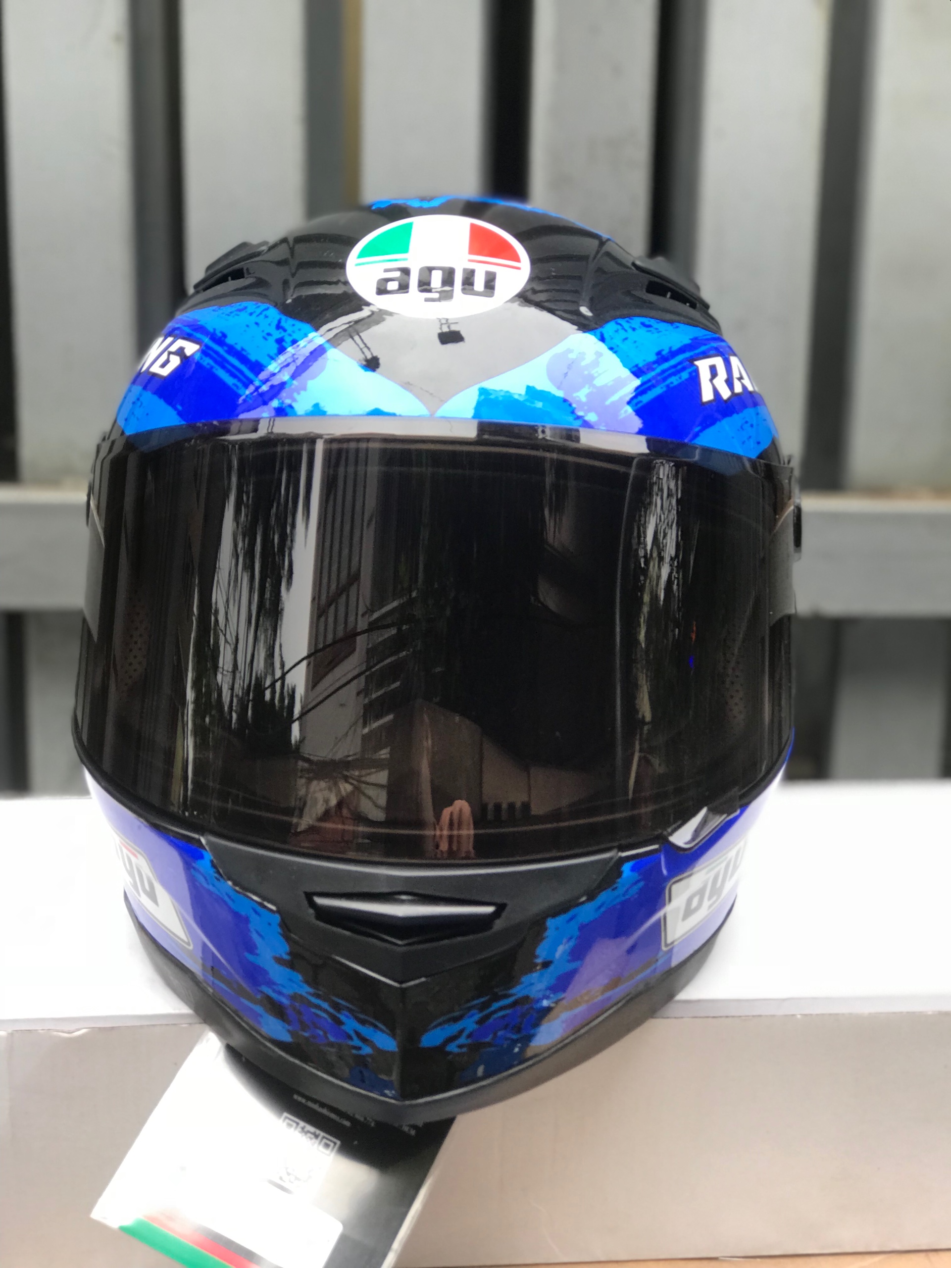 ( freeship bảo hành 24 tháng ) mũ nón AGU tem Racing energy xanh nước biển (hàng chính hãng)