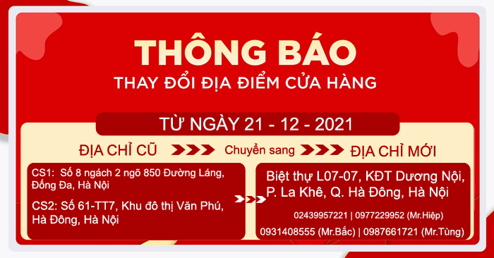 (Thông báo) Thay đổi địa điểm tổng kho chân bàn