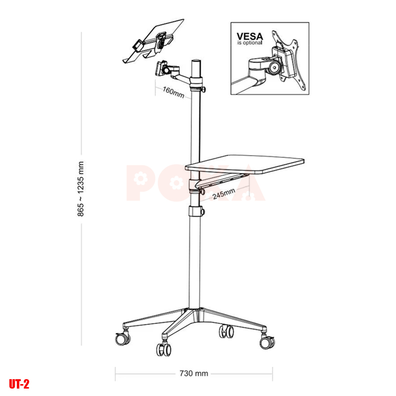 Bản vẽ Bàn làm việc di động Viozon UT-2