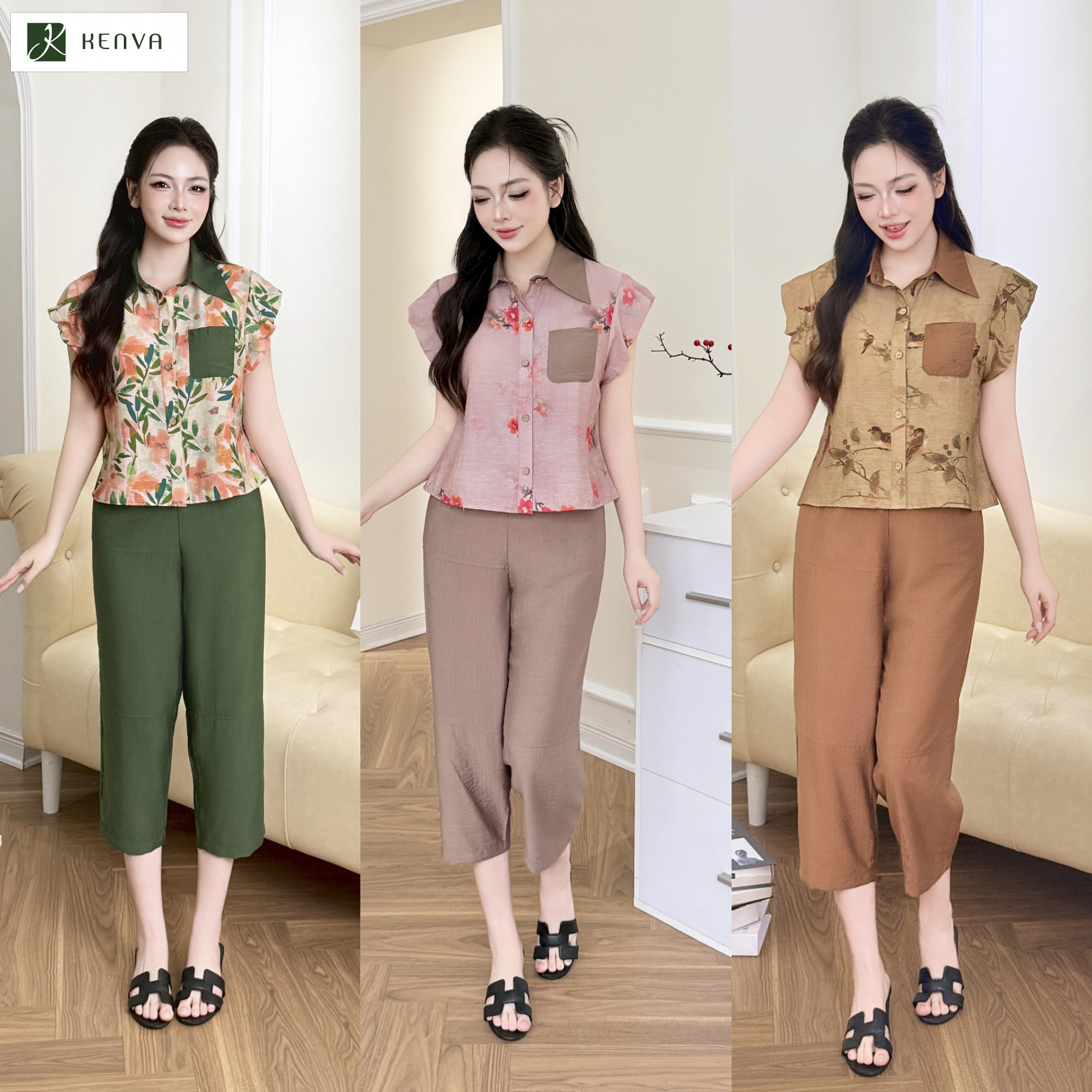 Bộ set đũi tơ cổ bẻ