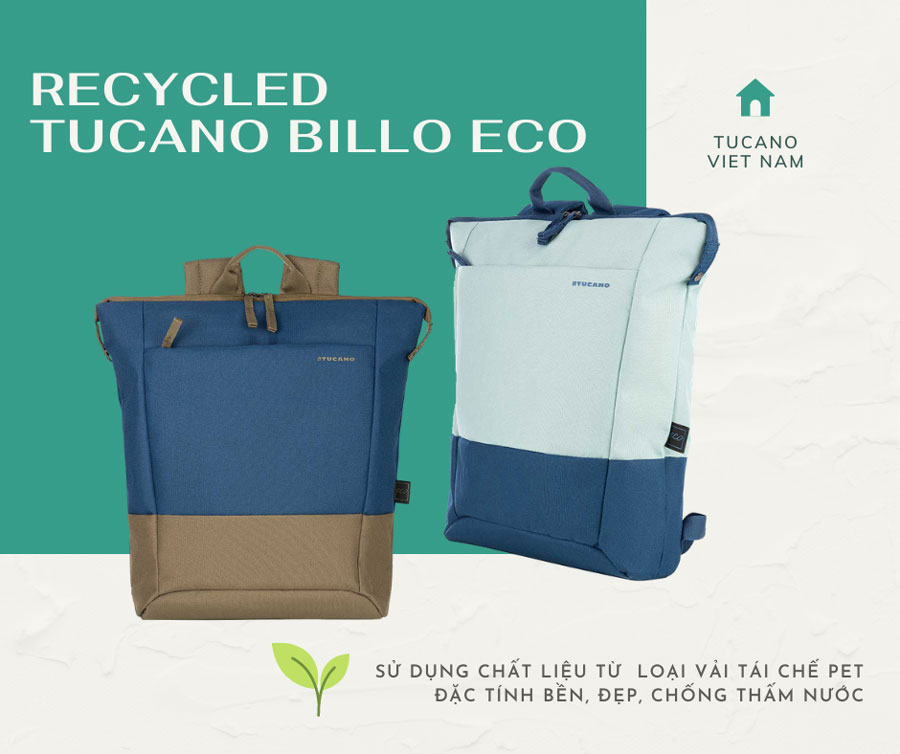 Bảo vệ môi trường cùng balo tái chế Tucano Billo Eco