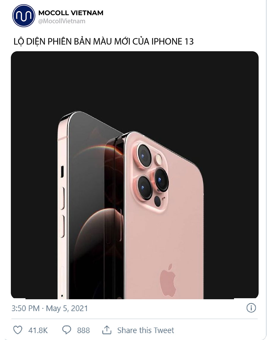 Lộ Diện Phiên Bản Màu Mới Của iPhone 13