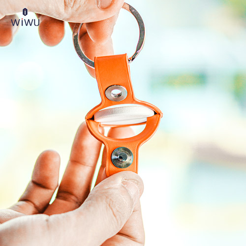 Bao Da Airtag Wiwu Leather Key Ring