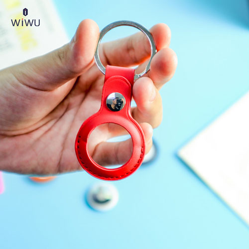 Bao Da Airtag Wiwu Leather Key Ring
