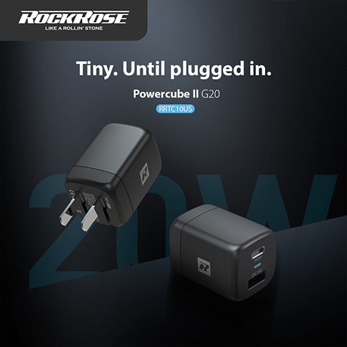 Cốc sạc nhanh ROCKROSE 2 cổng Powercube II G20 Travel Charger