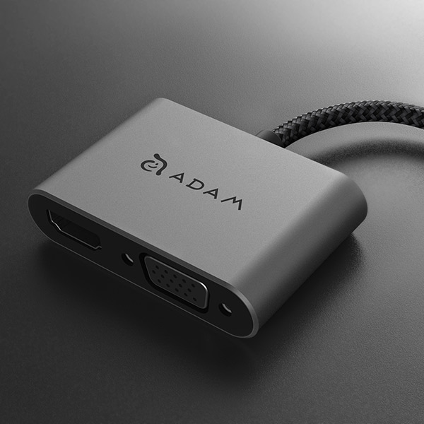 Cổng Chuyển| Hub 2in1 usb-c Adam Elements casa to hdmi/ vga