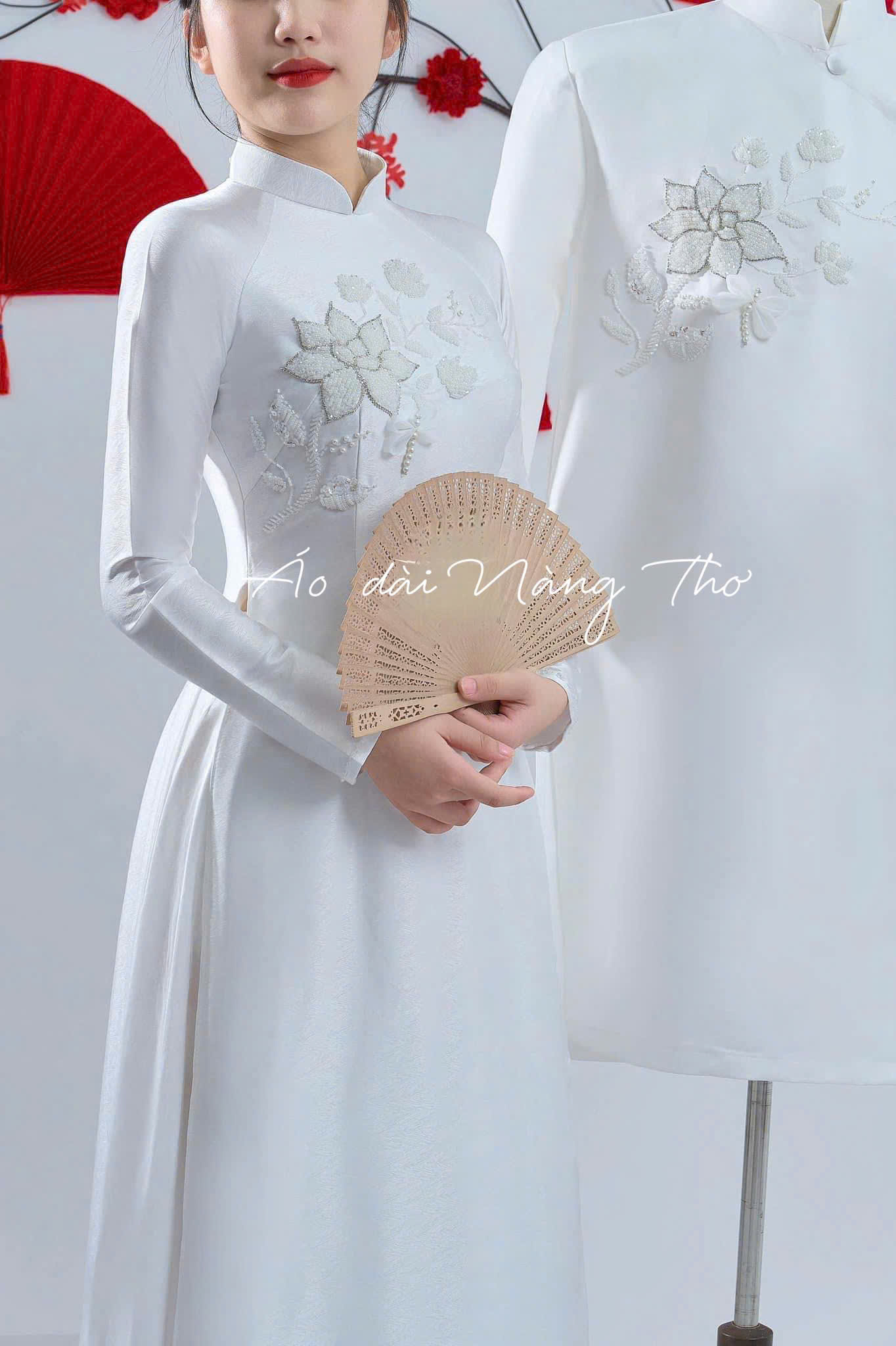 Áo Dài Cưới Cặp Đôi Họa Tiết Đính Đá Sang Trọng