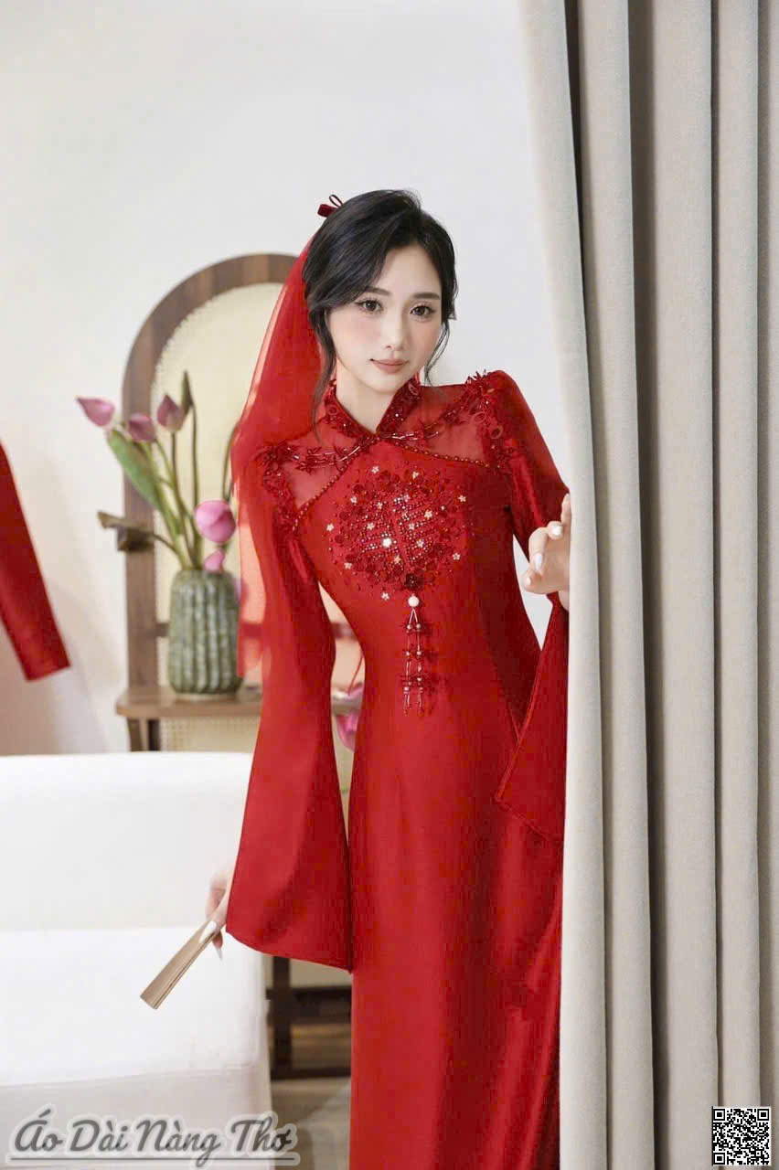 Áo Dài Cưới Đỏ Sang Trọng