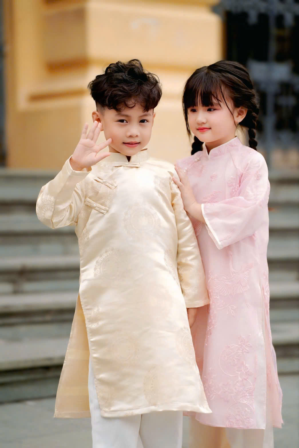 Áo Dài Bé Trai/Bé Gái Đáng Yêu