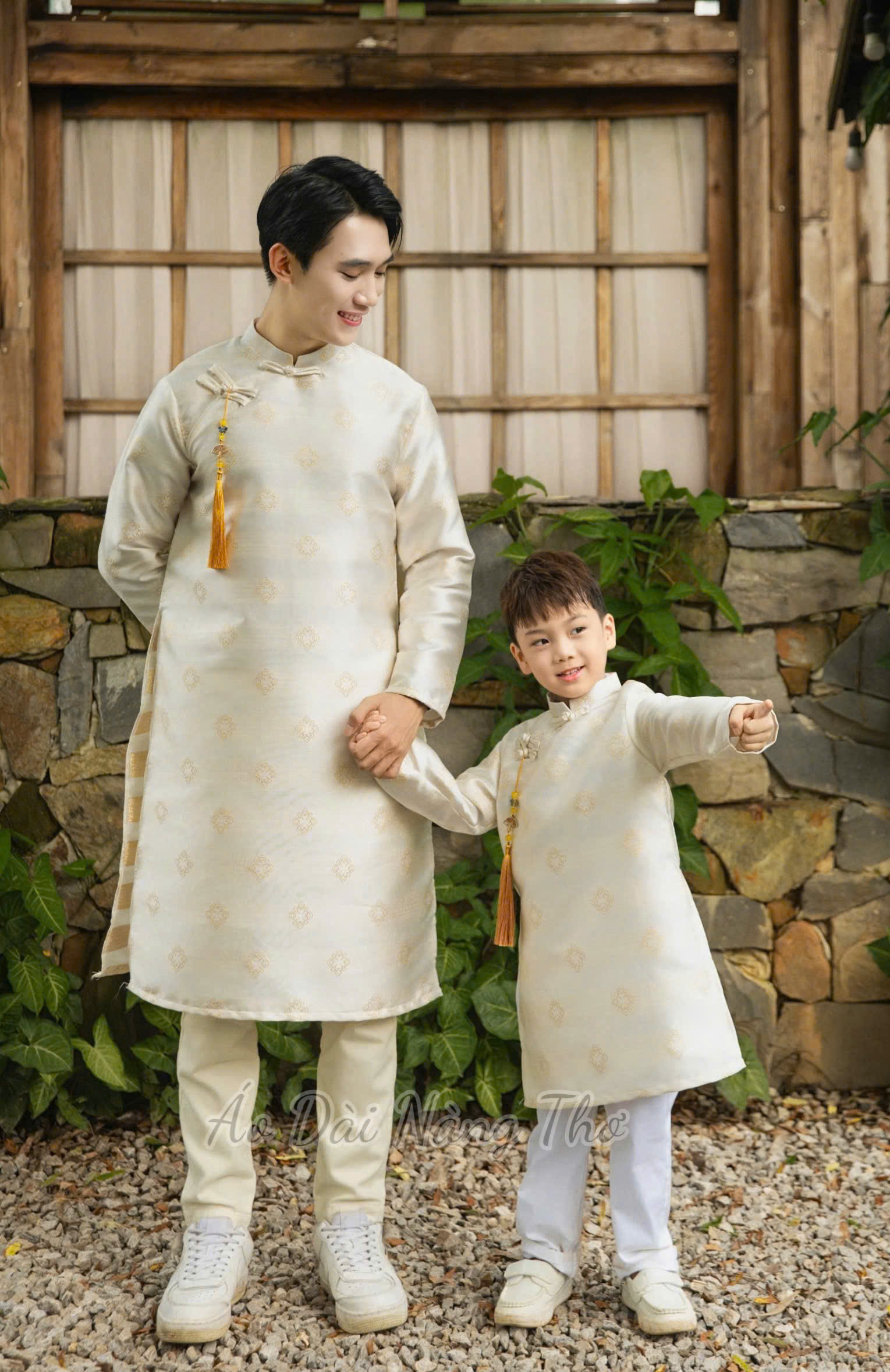 Áo Dài Nam Tafta Kèm Dây Tua Rua