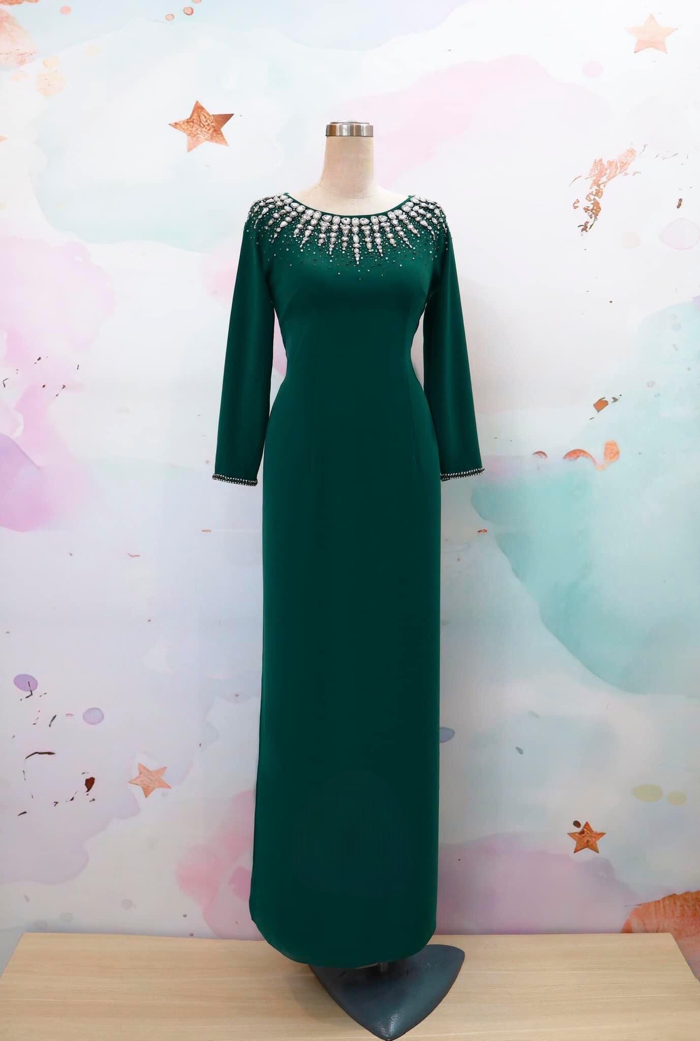 Áo Dài Bà Sui Lụa Cao Cấp Đính Đá Sang Trọng