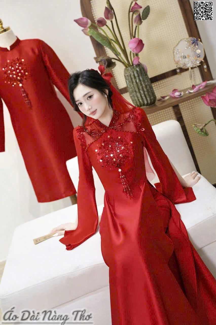 Áo Dài Cưới Đỏ Sang Trọng