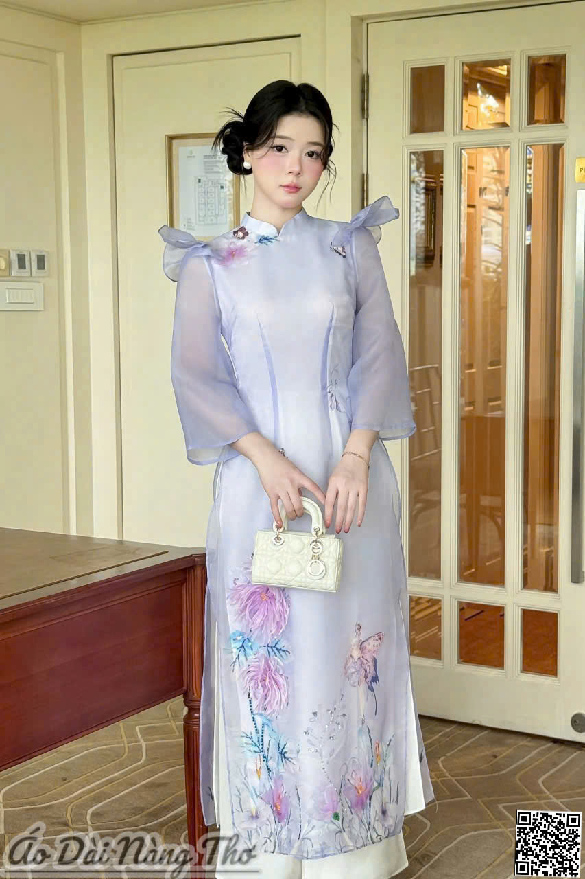 Áo Dài Cách Tân Tay Lỡ Loe Cánh Tiên Xinh Xắn