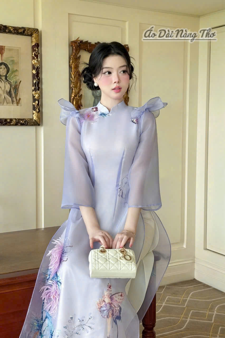 Áo Dài Cách Tân Tay Lỡ Loe Cánh Tiên Xinh Xắn