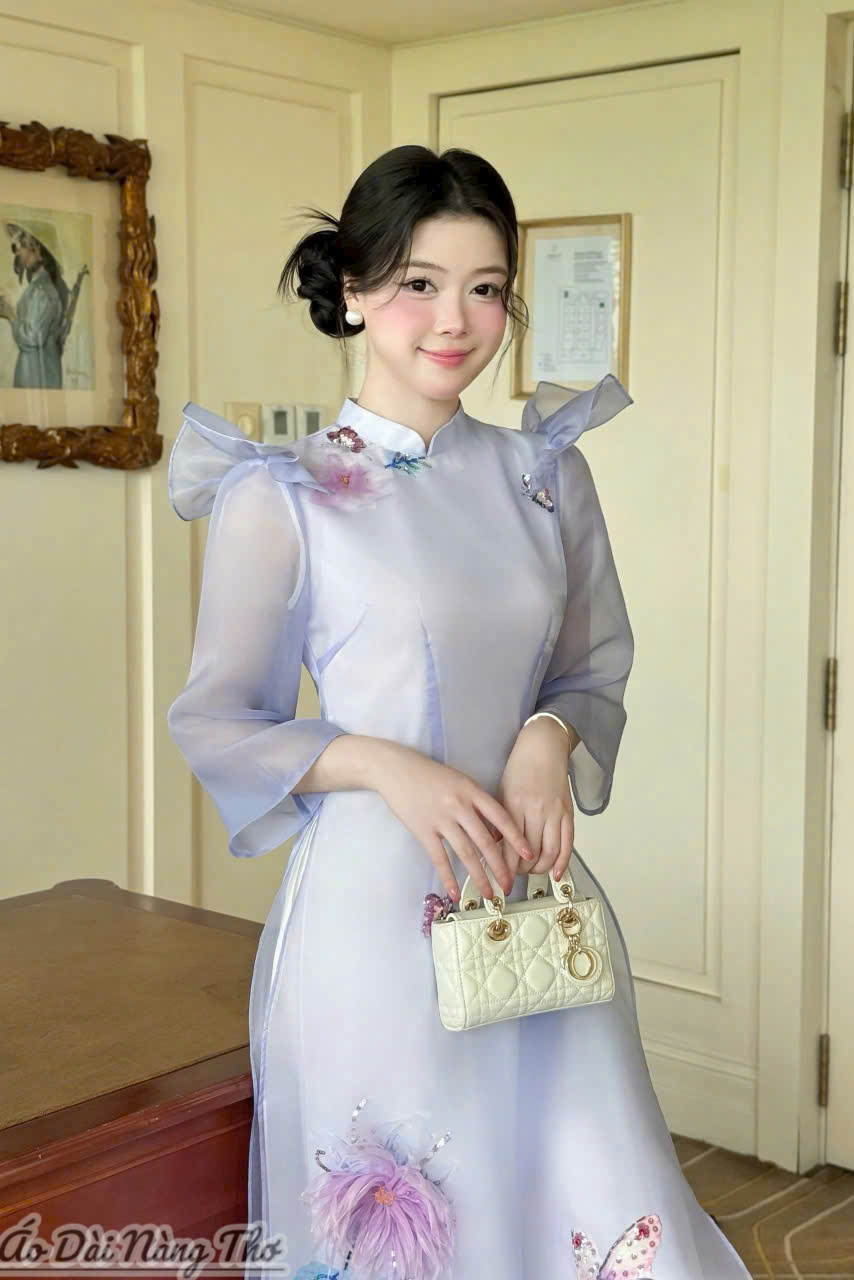 Áo Dài Cách Tân Tay Lỡ Loe Cánh Tiên Xinh Xắn