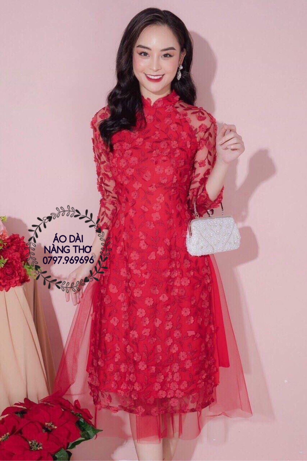 Váy xẻ đùi dự tiệc, đầm maxi tay dài màu đỏ - TE55 | Shopee Việt Nam