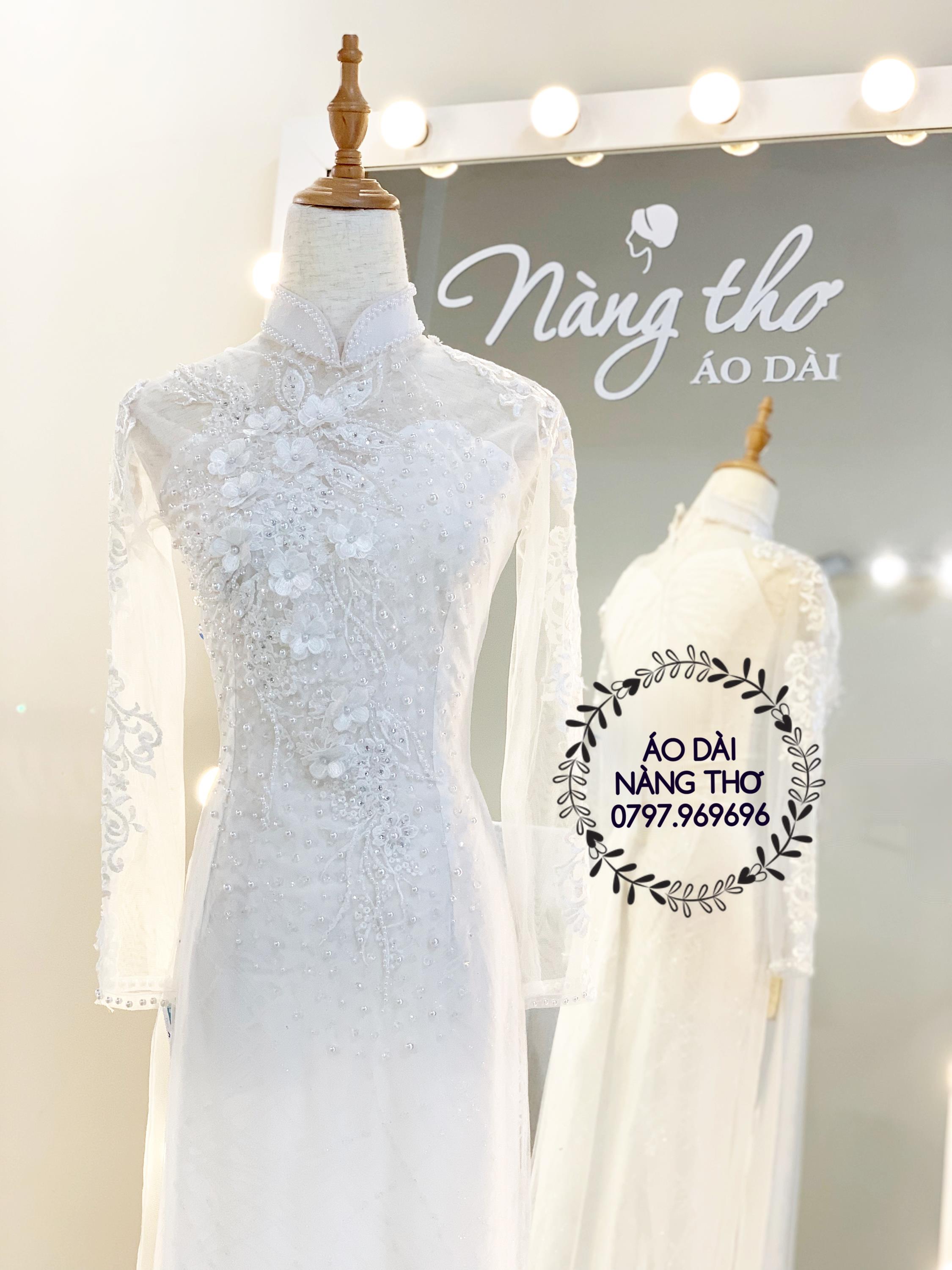 ÁO DÀI REN ĐÍNH HẠT CAO CẤP